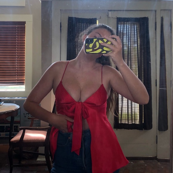Vintage Victoria’s Secret Red Babydoll Tie Top - Picture 1 of 3